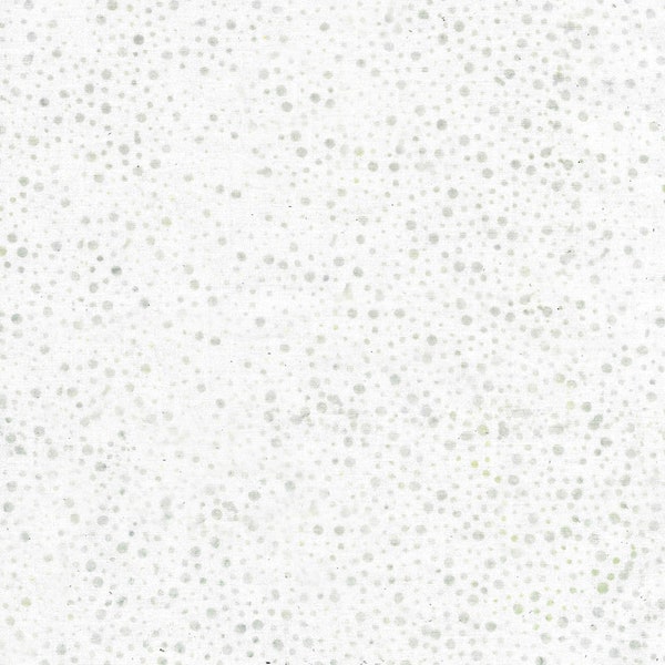 Island Batik - IB Glaze - Neutrals -  Light Grey Green Mini Dots White Ivory Cream Cotton Fabric Small Scattered Spots Random Blender