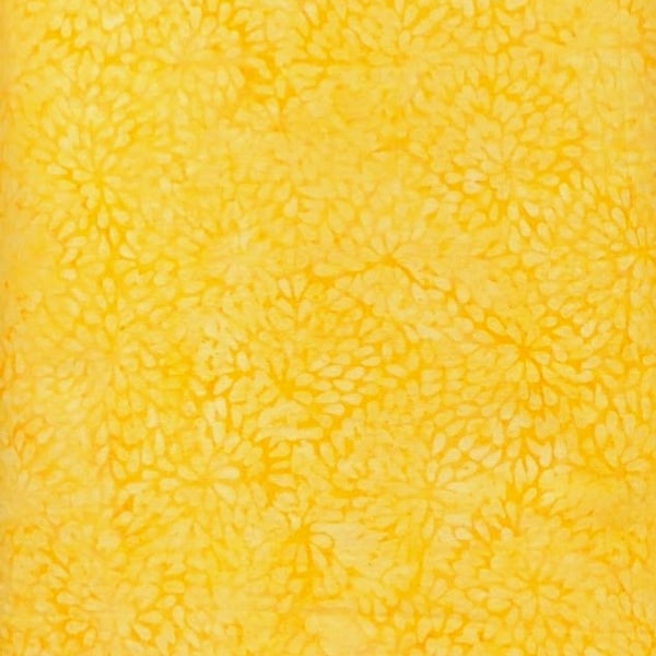 Island Batik - IB BE32-C1 - Sunshine Ogee Petal - Foundations Blenders - Warm Golden Butter Yellow Bee Floral Flower Tonal Warm Leaf Small