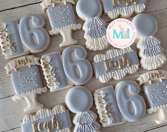 Sweet 16 Birthday Cookies