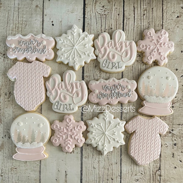 Winter Wonderland Baby Shower Sugar Cookies