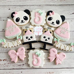 Panda Birthday Cookies