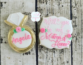Will You Be My Bridesmaid Proposal Cookies
