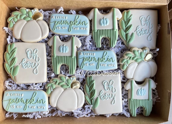 A Little Pumpkin is on the way baby Shower Cookies