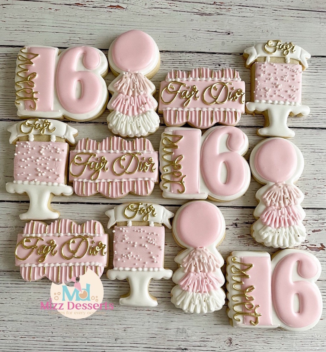 Sweet 16 Birthday Cookies Etsy
