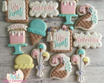 Two Sweet 2nd Birthday Ice Cream Birthday Cookies