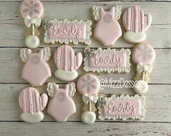 Winter Themed Baby Shower Sugar Cookies - Etsy