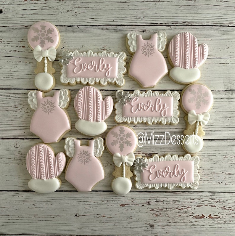 Winter Themed Baby Shower Sugar Cookies Etsy