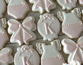Bows Girly Baby Shower Cookies