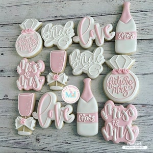 Galletas para la despedida de soltera de la futura novia.