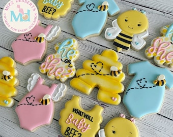 What Will Baby Bee Gender Reveal Cookies