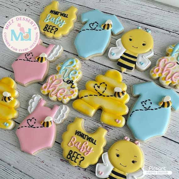 What Will Baby Bee Gender Reveal Cookies