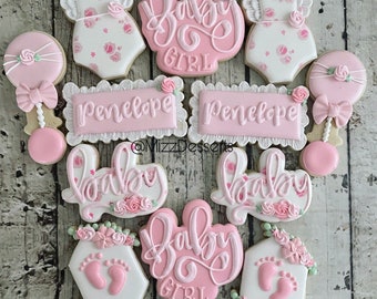 Baby Girl Baby Shower Cookies