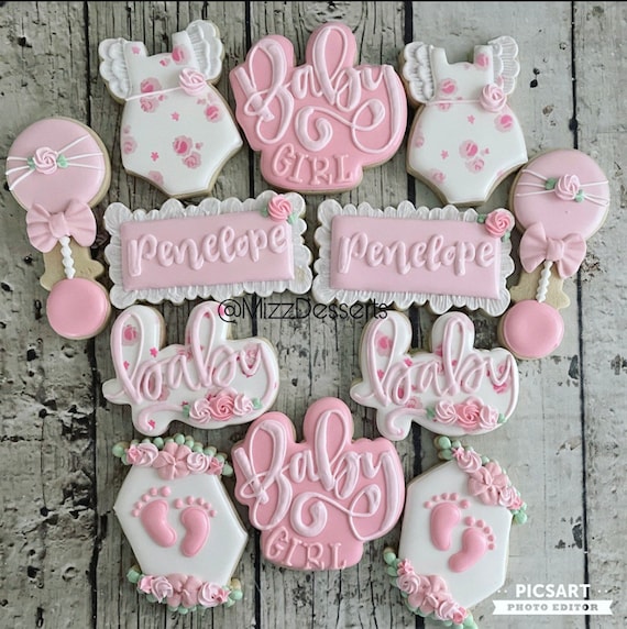 Baby Girl Baby Shower Cookies Etsy