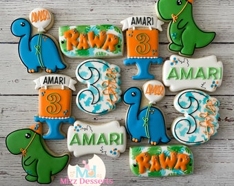 Dinosaur Birthday Cookies