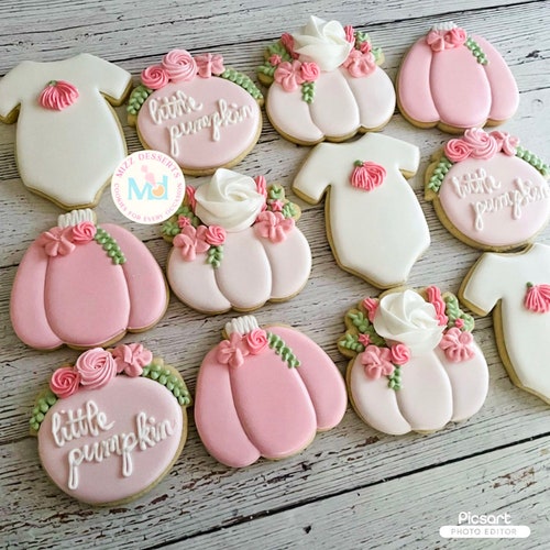 Pumpkin Theme Baby Shower Cookies Etsy