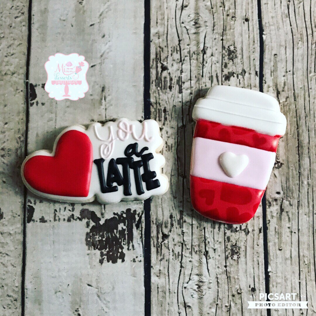 Love You A Latte Valentines Day Cookie Set - Etsy
