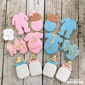 Gender Reveal Baby Shower Cookies