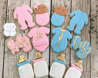 Gender Reveal Baby Shower Cookies