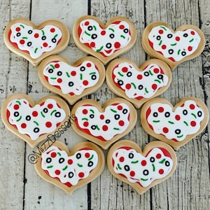Heart Shaped Pizza Cookies
