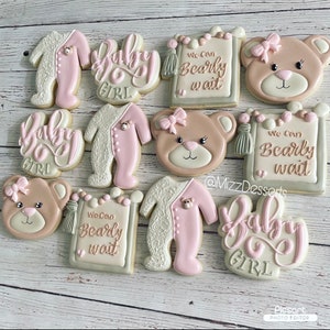 We Can Bearly Wait Baby Shower Sugar Cookies