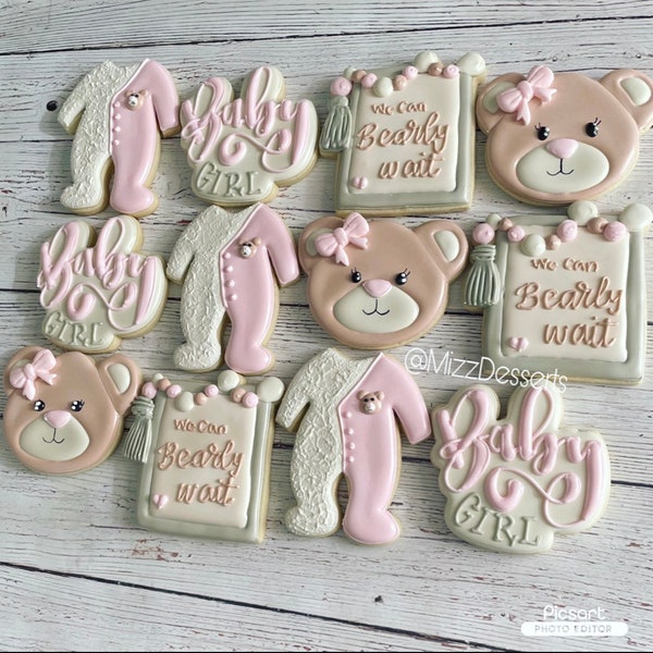 We Can Bearly Wait Baby Shower Sugar Cookies