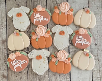 Little Pumpkin baby Shower Cookies