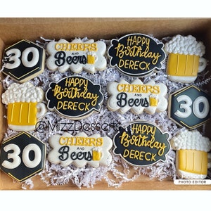 Cheers and Beer to 30 Years Birthday Cookies