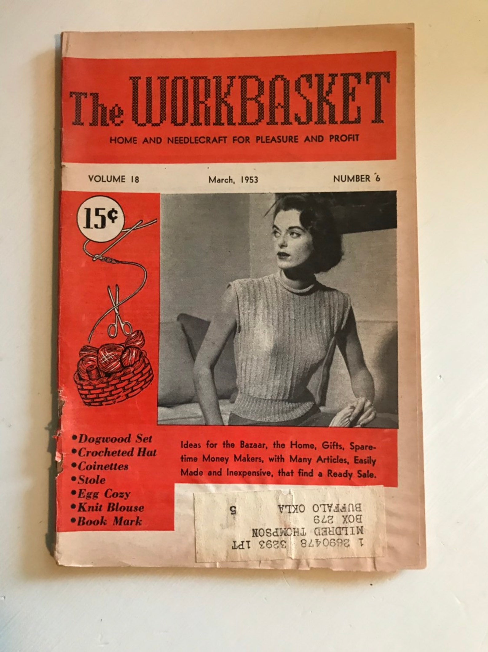 Vintage WORKBASKET magazine. Volume 18 Number 6 March 1953 Etsy