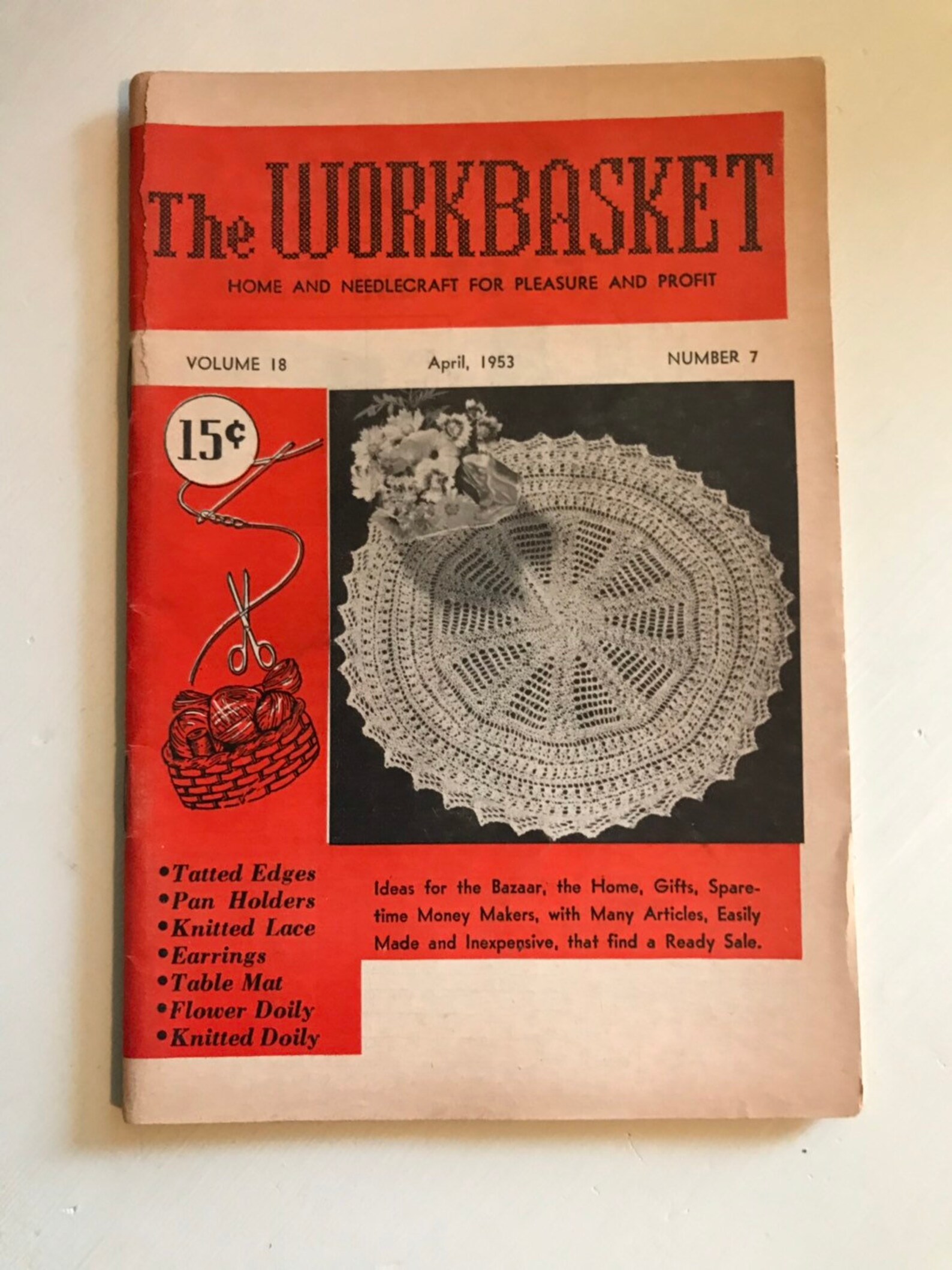 Vintage WORKBASKET Magazine. Volume 18 Number 7 April 1953 Etsy