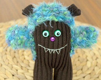 Sock Monster "Grumpf" - Fuzzy Plush Tree Troll