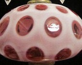 Fenton Cranberry Opalescent art Glass FONT coin dot Vintage Old great condition lamp part for design repair