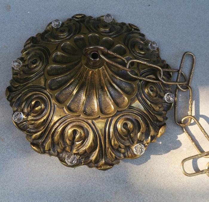 7.75" Rosette Vintage Brass Bronze Ceiling Medallion Canopy Lamp ...