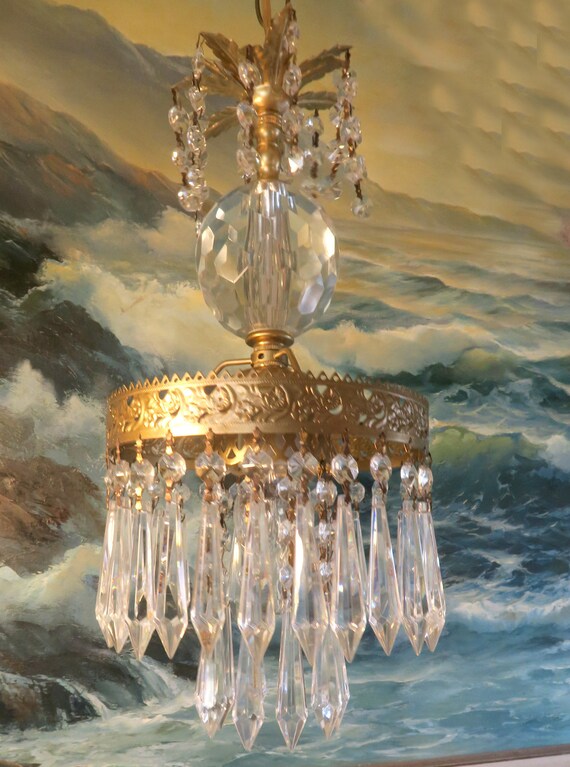 Vintage Swag Plugin Crystal Faceted Cut Large Globe Icy Clear Brass Hanging Lamp Chandelier Double Tiered Crystal Prisms - Etsy Vintage Swag Plugin Crystal Faceted Cut Large Globe Icy Clear Brass Hanging Lamp Chandelier Double Tiered Crystal Prisms - Etsy