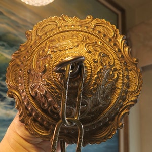 Vintage cast Brass Bronze canopy ceiling cap lamp chandelier part SPAIN design