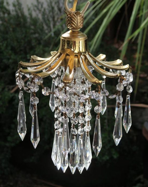 Palm Ceiling With Canopy Set Chain Lamp Brass Cha… - image 1
