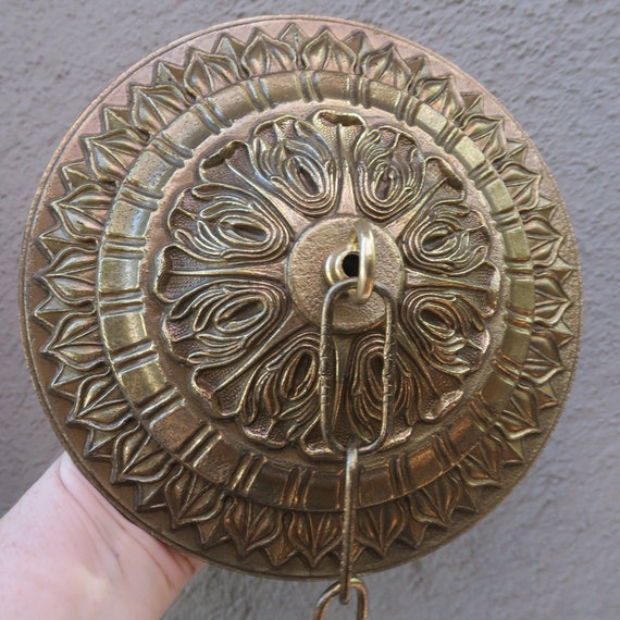 7 5 Rosette Vintage Brass Bronze Ceiling Canopy Lamp Etsy