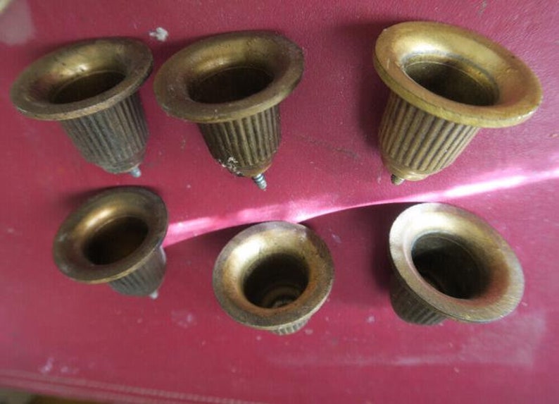 6 Ribbed Metal Candle Holder Lamp Spelter Candlestick Etsy