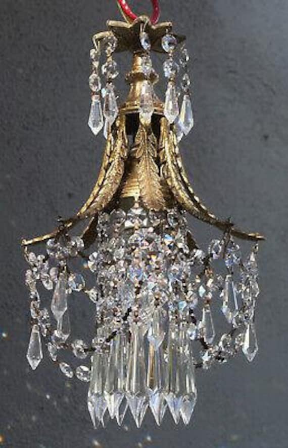Vintage Ceiling Bronze Brass Lamp Chandelier Crystal … - Gem