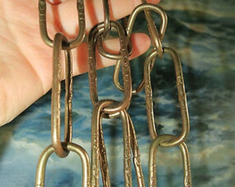 9" Long Brass Plt Ornate Chain For Vintage Hanging Lamp Chandelier Part -- 5 links