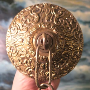 5&quot; Canopy Lamp Chandelier Cap Chain Ceiling Part Brass Bronze Gothic Antique with chain