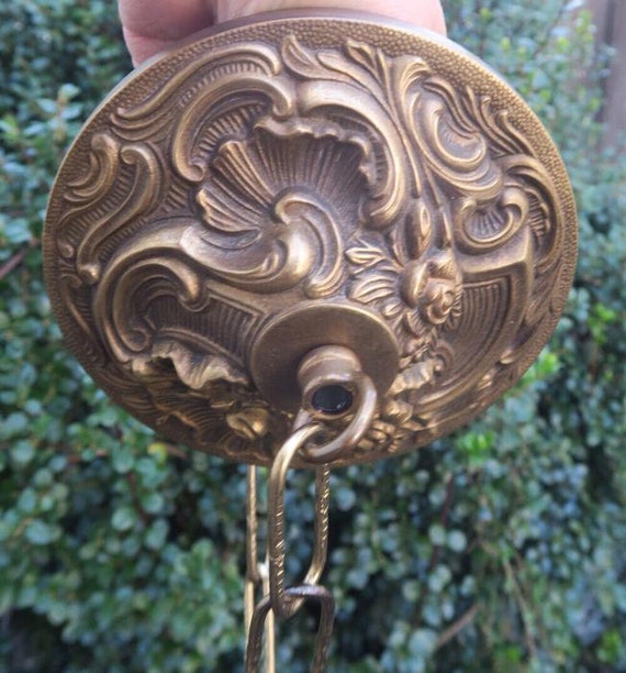 Vintage Brass Bronze Ceiling Canopy Lamp Chandelier P… - Gem
