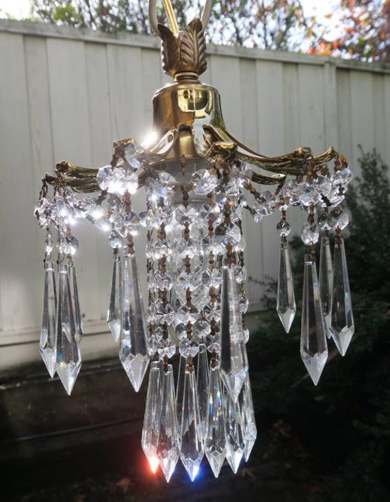 Palm Ceiling With Canopy Set Chain Lamp Brass Cha… - image 3