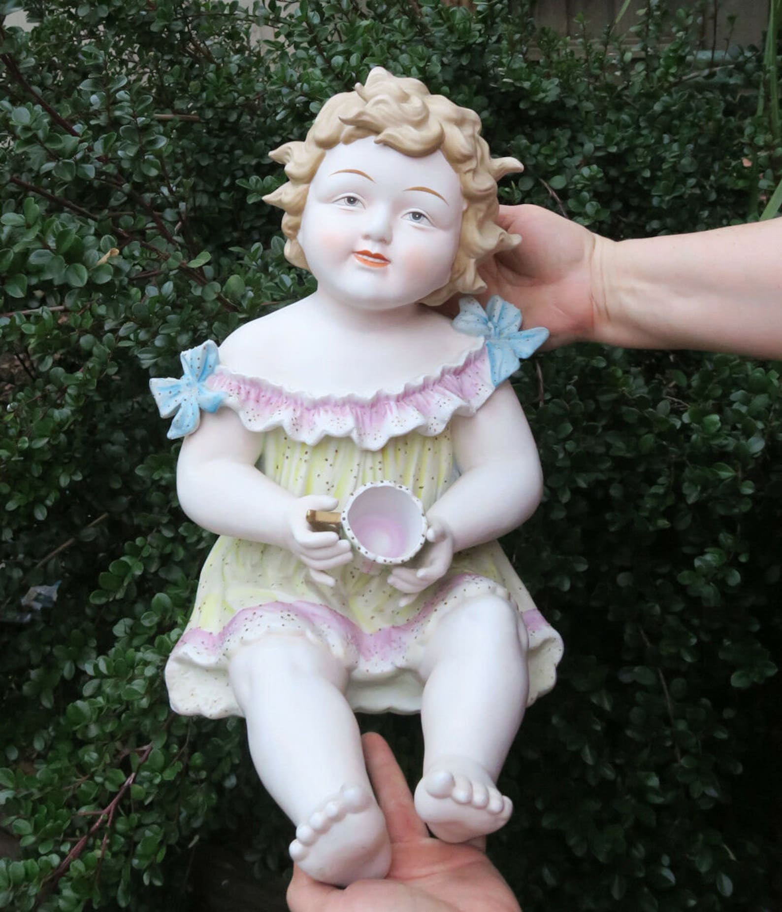 14 Vintage Bisque Porcelain Baby Piano Figurine Girl Etsy