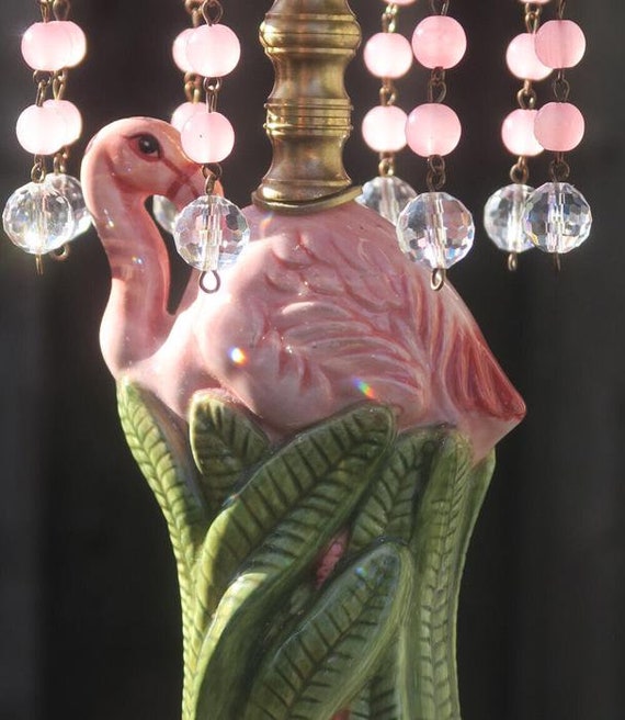 A Mini Swag Vintage Lamp Pink Flamingo Chandelier… - image 10