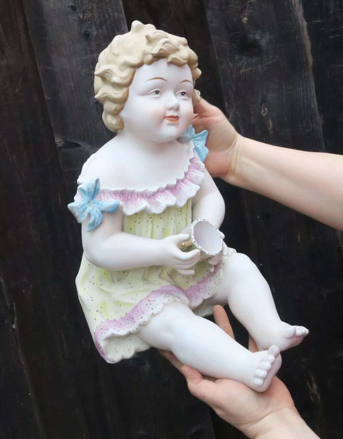 14 Vintage Bisque Porcelain Baby Piano Figurine Girl Etsy