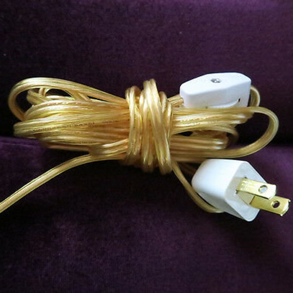 Electrical Part Cord Switch Plug Kit Set For Hanging Swag Plugin Lamp Chandelier 9.5' foot long