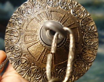 4.25" Vintage Brass Bronze Ceiling cap canopy chain lamp chandelier part Spain 4' Feet long chain