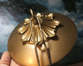 5&quot; Brass Tole Ceiling Canopy Leaf Chain Lamp Chandelier Part Vintage French Inspired