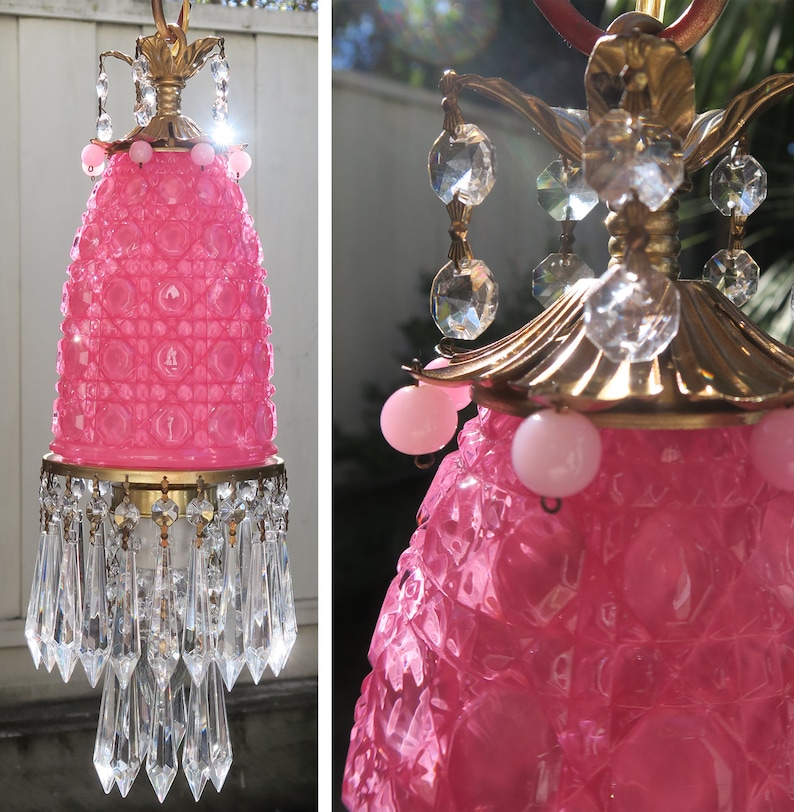 Vintage Rose Pink Lady Cupcake Glass Crystal Brass Opaline - Etsy