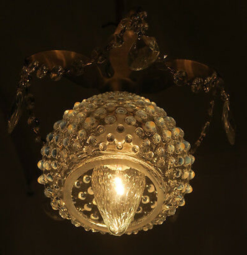 1of5 Beaded Vintage Brass /& tole Ceiling canopy lamp chandelier part French insp